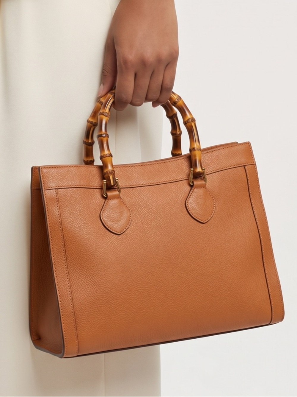 Gucci  Diana Leather Satchel with Bamboo Handles.